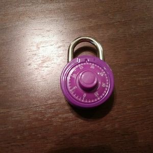 Purple combination lock NWOT free bundled